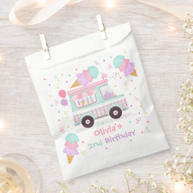 Sachets En Papier Crème glacée Deux doux cadeau de fête d'anniversai (Coupé)