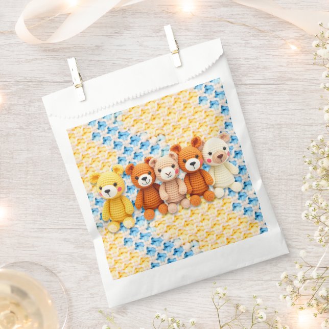 Sachets En Papier Crocheted Stuffed Animals Blue and Yellow (Coupé)