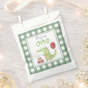 Sachets En Papier Crocodile aquarelle 1er anniversaire