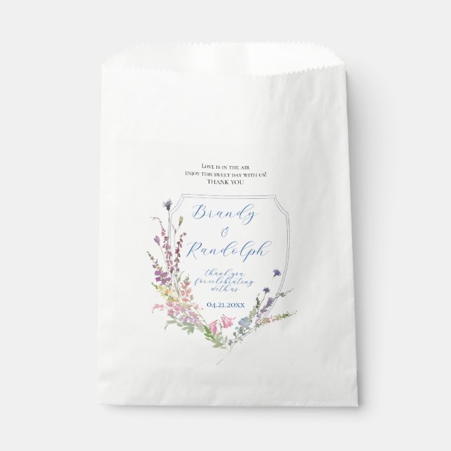 Sachets En Papier Cube Fleur sauvage aquarelle Crest (Devant)