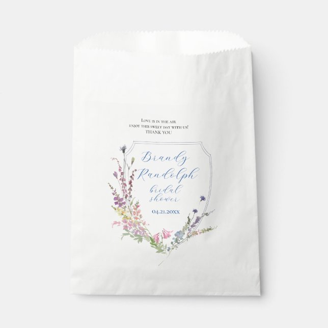 Sachets En Papier Cube Fleur sauvage aquarelle Crest (Devant)