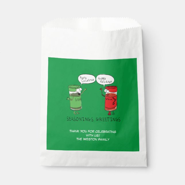 Sachets En Papier Cuisine de Noël Drôle Chef épices (Devant)