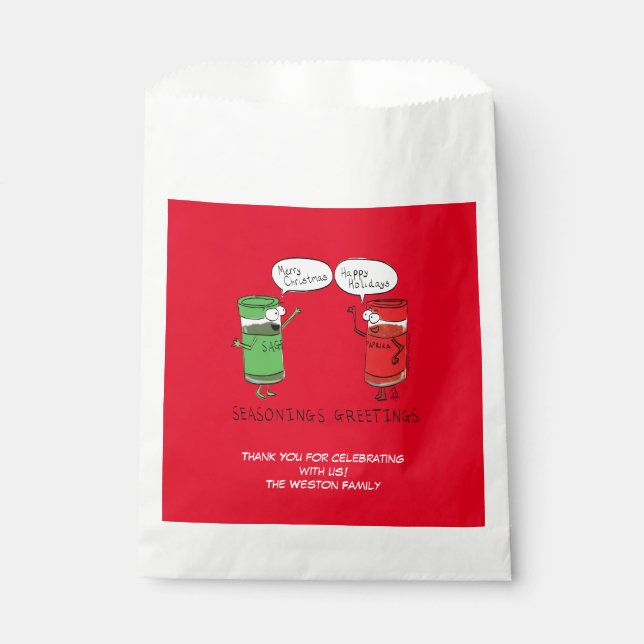 Sachets En Papier Cuisine de Noël Drôle Chef épices (Devant)