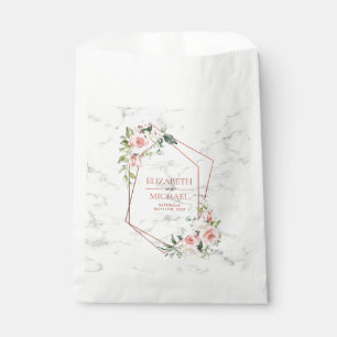SACHETS EN PAPIER CUIVRE GÉOMÉTRIQUE MARBRE ROSE FLORALE