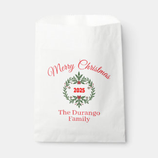 Sachets En Papier Customisable Christmas Festive Floral Wreath
