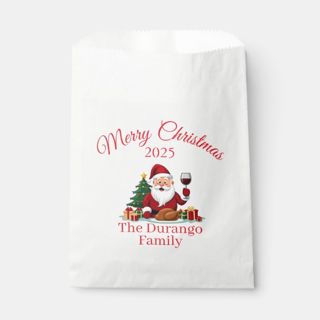 Sachets En Papier Customisable Happy Santa Claus Christmas Party  (Devant)