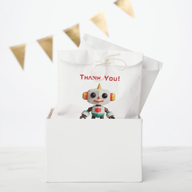 Sachets En Papier Customizable Robot Kids (Fête)