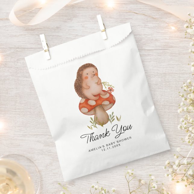 Sachets En Papier Cute aquarelle Hérisson Baby shower Merci (Coupé)