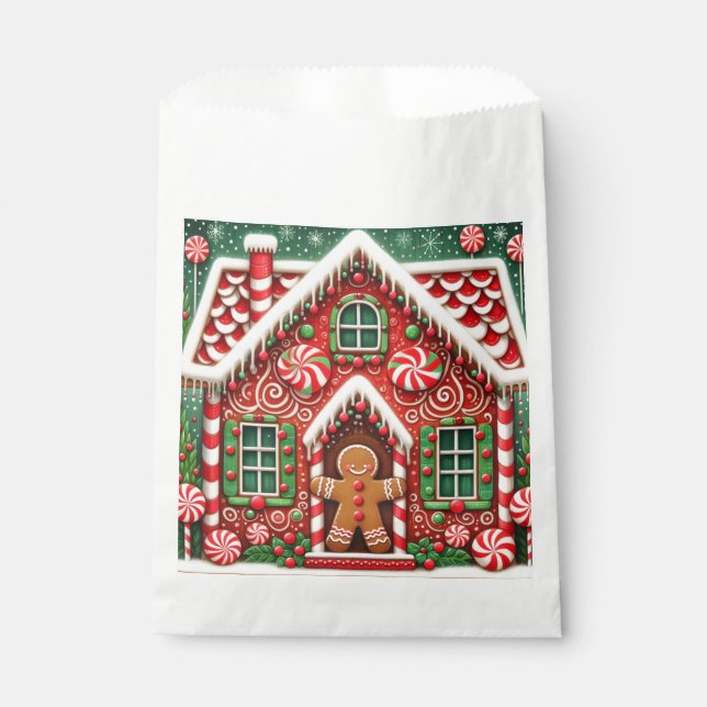 Sachets En Papier Cute, blonde, pain d'épice homme & maison (Devant)