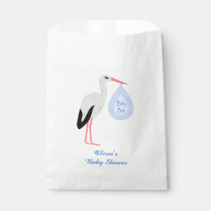 Sachets En Papier Cute Blue Baby Boy Stork Baby shower personnalisé