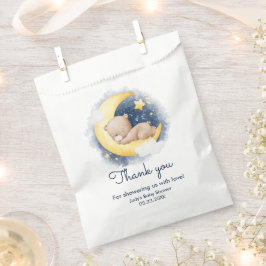 Sachets En Papier Cute Crescent Moon Teddy Bear Baby shower