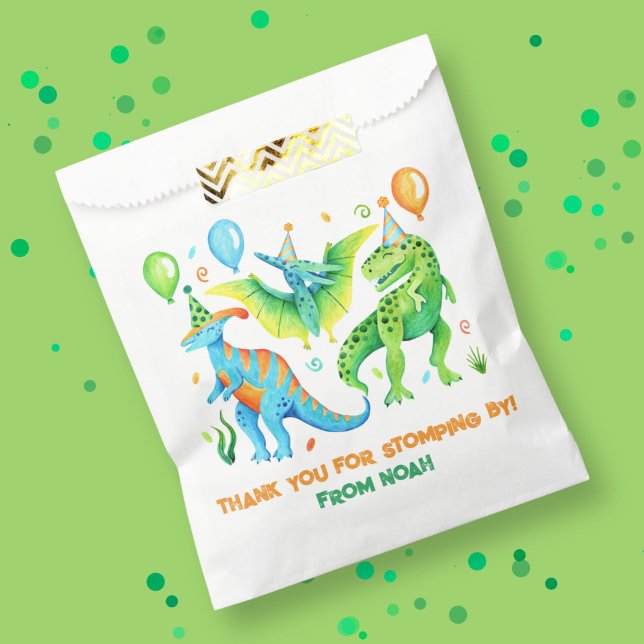 Sachets En Papier Cute Dinosaures Jurassic Boy's Birthday Merci (Cute Dinosaurs Boy's Birthday Favor Bag)