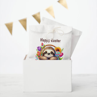 Sachets En Papier Cute Happy Easter sloth 