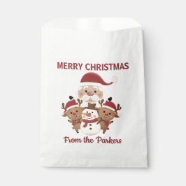 Sachets En Papier Cute Holiday personalized favor gift bag