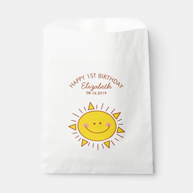 Sachets En Papier Cute Kawaii Little Sunshine Enfants 1er anniversai (Devant)