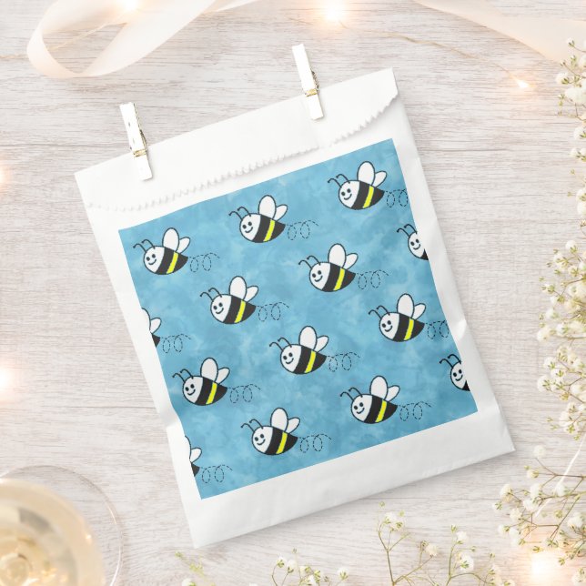 Sachets En Papier Cute Little Bee Motif Baby shower aquarelle (Coupé)