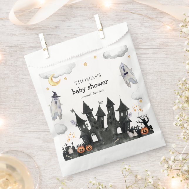 Sachets En Papier Cute Little Boo Ghost House Baby shower (Coupé)