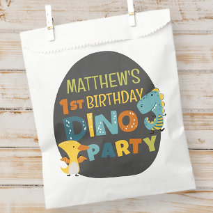 Sachets En Papier Cute Modern Dino Dinosaur fête d'anniversaire pour