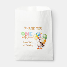 Sachets En Papier Cute One Silly Goose 1er Merci d'anniversaire