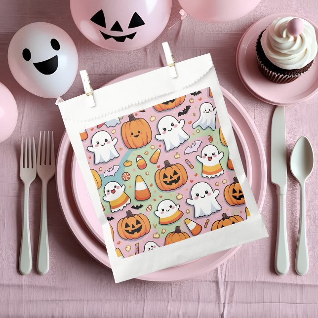 Sachets En Papier Cute Pastel Halloween Ghost & Motif Citrouille (Créateur téléchargé)