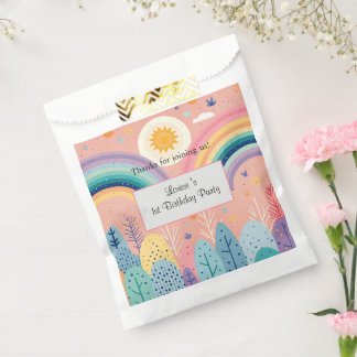 Sachets En Papier Cute Pastel Rainbow & Sun Above Forest