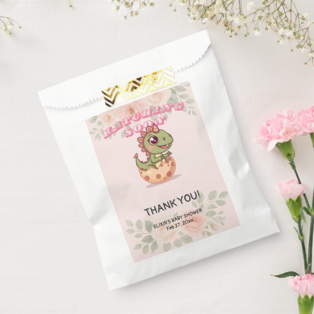 Sachets En Papier Cute Pink Dino Hatching Soon (Scellé)