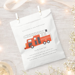 Sachets En Papier Cute Red Firetruck Engine Fun Facts Anniversaire