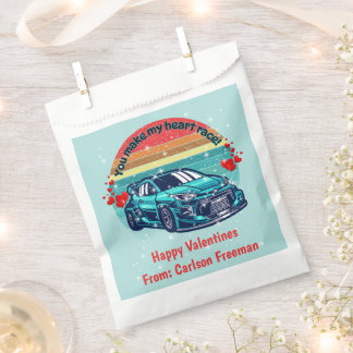 Sachets En Papier Cute Retro Sun Kids Valentines Car
