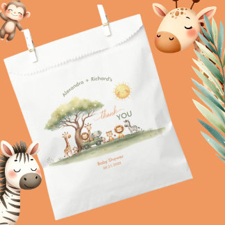 Sachets En Papier Cute safari animals gender neutral baby shower