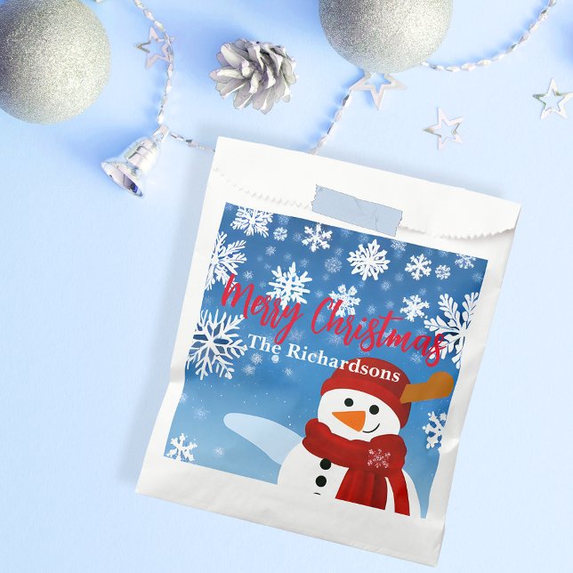 Sachets En Papier Cute Snowman Winter Wonderland Joyeux Noël (Créateur téléchargé)