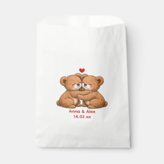 Sachets En Papier Cute Teddy Bear Couple Wedding 