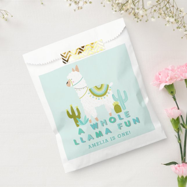 Sachets En Papier Cute Tout Llama Amusants Aqua 1er Anniversaire (Scellé)