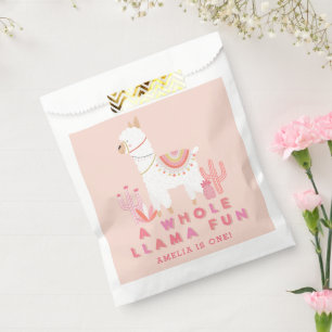 Sachets En Papier Cute Tout Llama Fun Rose 1er Anniversaire