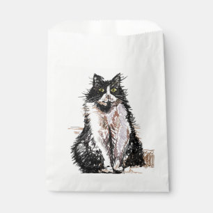 Sachets En Papier Cute Tuxedo Chat Art animal fête des animaux Favor