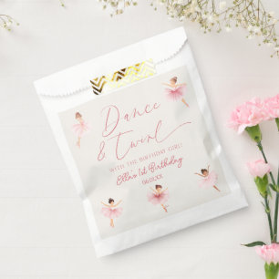 Sachets En Papier Danse & Twirl Rose Ballerina Ballet Anniversaire