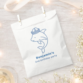 Sachets En Papier Dauphin Mignon, Fête d'Anniversaire Nautique Perso