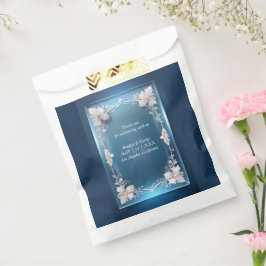 Sachets En Papier déco art déco bleu poussiéreux mariage cadre