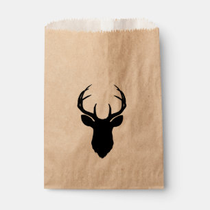 Sachets En Papier Deer Head Antlers Rustic Country Modern Faveur
