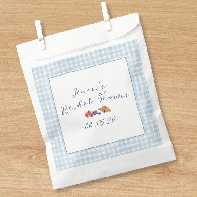Sachets En Papier Déjeuner élégant d'été en vichy bleu pour une Baby (Créateur téléchargé)