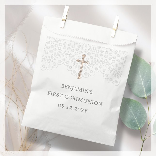 Sachets En Papier Dentelle blanche | Premier sac de la communion pri (Créateur téléchargé)