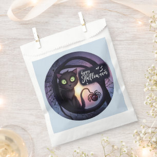 Sachets En Papier Déplaisant noir Chat clair Bleu Joyeux Halloween