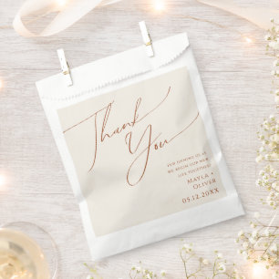 Sachets En Papier Désert Fantaisiste Merci Beige