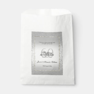Sachets En Papier Design Silver Confetti 60e Mariage Diamond
