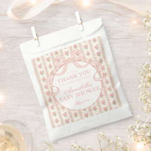 Sachets En Papier Dessert de Baby Shower Fancy Floral aux teintes pê