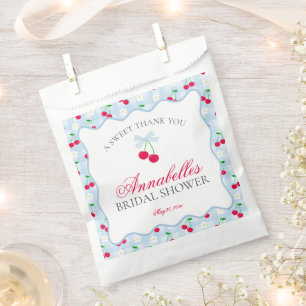 Sachets En Papier Dessert Fête des mariées Cerry Sweet Blue Coquette