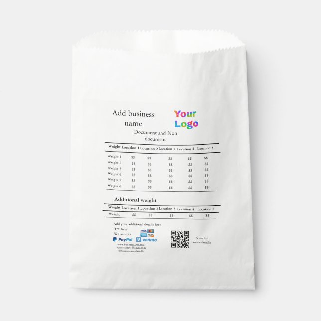 Sachets En Papier Détails de l'entreprise de livraison de messagerie (Devant)