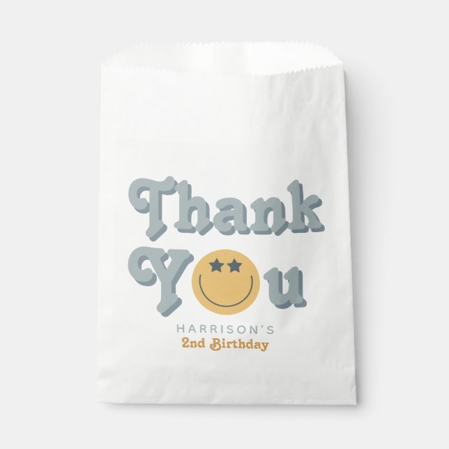 Sachets En Papier Deux Cool Dude Boys 2e fête d'anniversaire Merci (Devant)