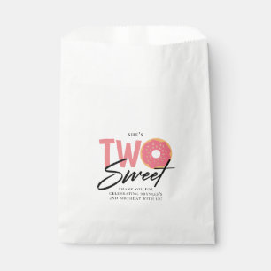Sachets En Papier DEUX Doughnut rose douce Thème 2ème fête d'anniver