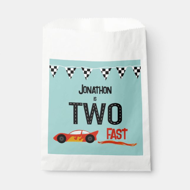 Sachets En Papier Deux enfants rapides course deuxième anniversaire  (Devant)