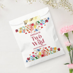 Sachets En Papier Deux Fleurs sauvages sauvages Deuxième fête d'anni